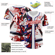 Charger l'image dans la galerie, Custom White Black Red-Royal Geometric Shards Dot Grid Authentic Baseball Jersey
