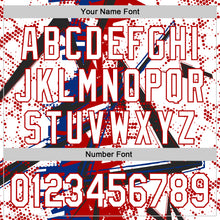 Charger l'image dans la galerie, Custom White Black Red-Royal Geometric Shards Dot Grid Authentic Baseball Jersey
