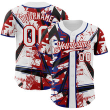 Charger l'image dans la galerie, Custom White Black Red-Royal Geometric Shards Dot Grid Authentic Baseball Jersey
