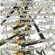 Charger l'image dans la galerie, Custom White Black Olive-Old Gold Geometric Shards Dot Grid Authentic Baseball Jersey
