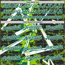 Charger l'image dans la galerie, Custom Black White Neon Green-Kelly Green Geometric Shards Dot Grid Authentic Baseball Jersey
