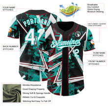 Charger l'image dans la galerie, Custom Black White Crimson-Aqua Geometric Shards Dot Grid Authentic Baseball Jersey
