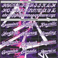 Charger l'image dans la galerie, Custom Black White Pink-Purple Geometric Shards Dot Grid Authentic Baseball Jersey
