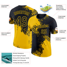 Загрузить изображение в средство просмотра галереи, Custom Black-Yellow Abstract Brush Stroke Performance T-Shirt
