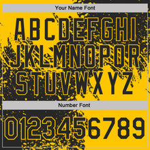 Загрузить изображение в средство просмотра галереи, Custom Black-Yellow Abstract Brush Stroke Performance T-Shirt
