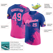 Laden Sie das Bild in den Galerie-Viewer, Custom Royal Pink-White Abstract Brush Stroke Performance T-Shirt
