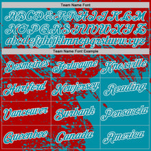 Загрузить изображение в средство просмотра галереи, Custom Red Teal-White Abstract Brush Stroke Performance T-Shirt
