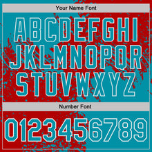 Загрузить изображение в средство просмотра галереи, Custom Red Teal-White Abstract Brush Stroke Performance T-Shirt
