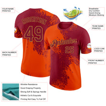 Загрузить изображение в средство просмотра галереи, Custom Crimson Orange-Old Gold Abstract Brush Stroke Performance T-Shirt
