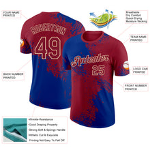 Laden Sie das Bild in den Galerie-Viewer, Custom Crimson Royal-Cream Abstract Brush Stroke Performance T-Shirt
