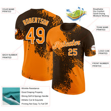 Laden Sie das Bild in den Galerie-Viewer, Custom Brown Bay Orange-White Abstract Brush Stroke Performance T-Shirt
