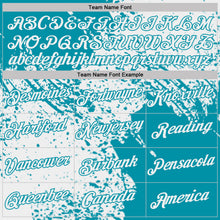 Laden Sie das Bild in den Galerie-Viewer, Custom White-Teal Abstract Brush Stroke Performance T-Shirt
