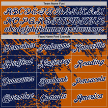 Laden Sie das Bild in den Galerie-Viewer, Custom Navy Texas Orange-White Abstract Brush Stroke Performance T-Shirt

