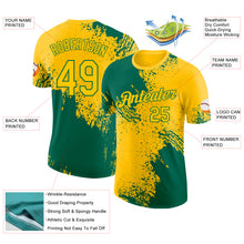 Laden Sie das Bild in den Galerie-Viewer, Custom Yellow-Kelly Green Abstract Brush Stroke Performance T-Shirt
