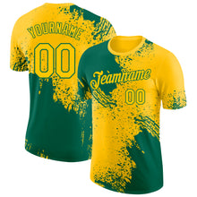 Laden Sie das Bild in den Galerie-Viewer, Custom Yellow-Kelly Green Abstract Brush Stroke Performance T-Shirt

