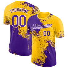 Загрузить изображение в средство просмотра галереи, Custom Yellow Purple-White Abstract Brush Stroke Performance T-Shirt
