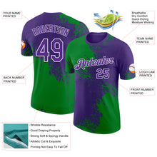 Laden Sie das Bild in den Galerie-Viewer, Custom Purple Grass Green-White Abstract Brush Stroke Performance T-Shirt
