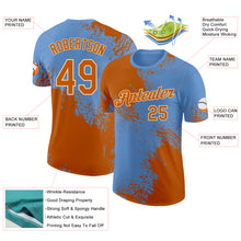Laden Sie das Bild in den Galerie-Viewer, Custom Light Blue Texas Orange-Cream Abstract Brush Stroke Performance T-Shirt
