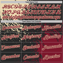 Laden Sie das Bild in den Galerie-Viewer, Custom Black Crimson-Cream Abstract Brush Stroke Performance T-Shirt
