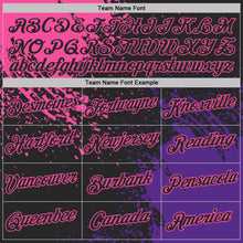 Laden Sie das Bild in den Galerie-Viewer, Custom Black Pink-Purple Abstract Brush Stroke Performance T-Shirt
