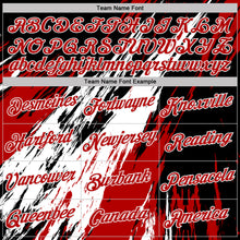 Laden Sie das Bild in den Galerie-Viewer, Custom Black Red-White Abstract Brush Stroke Splatter Performance T-Shirt
