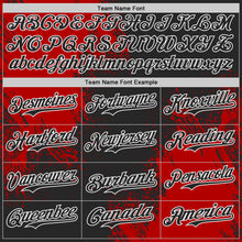 Load image into Gallery viewer, Custom Black Red-White Abstract Brush Stroke Authentic Baseball Jersey
