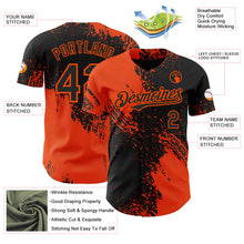 Load image into Gallery viewer, Custom Black-Orange Abstract Brush Stroke Authentic Baseball Jersey

