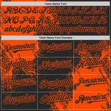 Load image into Gallery viewer, Custom Black-Orange Abstract Brush Stroke Authentic Baseball Jersey
