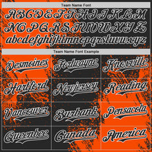 Загрузить изображение в средство просмотра галереи, Custom Black Orange-White Abstract Brush Stroke Authentic Baseball Jersey
