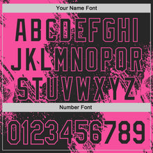 Laden Sie das Bild in den Galerie-Viewer, Custom Black-Pink Abstract Brush Stroke Authentic Baseball Jersey
