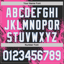 Load image into Gallery viewer, Custom Black White Pink-Light Blue Abstract Brush Stroke Authentic Baseball Jersey

