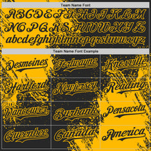 Laden Sie das Bild in den Galerie-Viewer, Custom Black-Gold Abstract Brush Stroke Authentic Baseball Jersey

