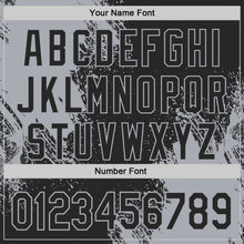 Load image into Gallery viewer, Custom Black-Gray Abstract Brush Stroke Authentic Baseball Jersey
