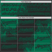 Load image into Gallery viewer, Custom Black-Kelly Green Abstract Brush Stroke Authentic Baseball Jersey
