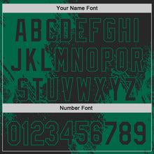 Load image into Gallery viewer, Custom Black-Kelly Green Abstract Brush Stroke Authentic Baseball Jersey

