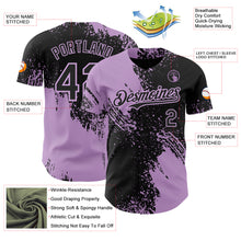 Laden Sie das Bild in den Galerie-Viewer, Custom Black-Light Purple Abstract Brush Stroke Authentic Baseball Jersey
