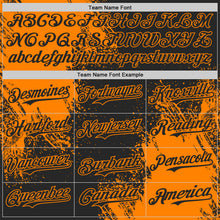 Load image into Gallery viewer, Custom Black-Bay Orange Abstract Brush Stroke Authentic Baseball Jersey
