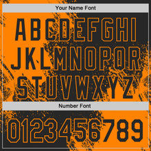 Load image into Gallery viewer, Custom Black-Bay Orange Abstract Brush Stroke Authentic Baseball Jersey
