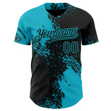 Load image into Gallery viewer, Custom Black-Lakes Blue Abstract Brush Stroke Authentic Baseball Jersey

