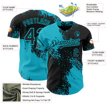 Load image into Gallery viewer, Custom Black-Lakes Blue Abstract Brush Stroke Authentic Baseball Jersey
