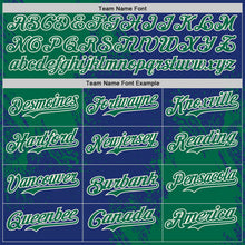Laden Sie das Bild in den Galerie-Viewer, Custom Royal Kelly Green-Cream Abstract Brush Stroke Authentic Baseball Jersey
