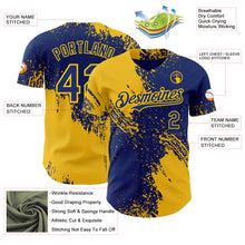 Laden Sie das Bild in den Galerie-Viewer, Custom Royal-Yellow Abstract Brush Stroke Authentic Baseball Jersey
