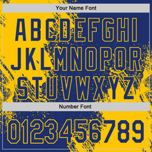 Laden Sie das Bild in den Galerie-Viewer, Custom Royal-Yellow Abstract Brush Stroke Authentic Baseball Jersey
