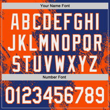 Load image into Gallery viewer, Custom Royal White-Orange Abstract Brush Stroke Authentic Baseball Jersey
