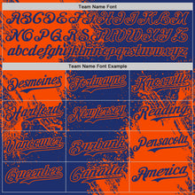 Laden Sie das Bild in den Galerie-Viewer, Custom Royal-Orange Abstract Brush Stroke Authentic Baseball Jersey
