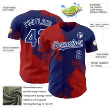 Загрузить изображение в средство просмотра галереи, Custom Royal Red-White Abstract Brush Stroke Authentic Baseball Jersey
