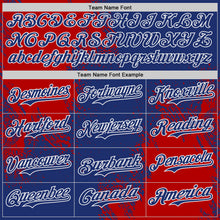 Загрузить изображение в средство просмотра галереи, Custom Royal Red-White Abstract Brush Stroke Authentic Baseball Jersey
