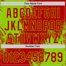 Загрузить изображение в средство просмотра галереи, Custom Red-Neon Green Abstract Brush Stroke Authentic Baseball Jersey

