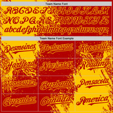 Load image into Gallery viewer, Custom Red-Yellow Abstract Brush Stroke Authentic Baseball Jersey
