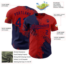 Load image into Gallery viewer, Custom Red-Navy Abstract Brush Stroke Authentic Baseball Jersey
